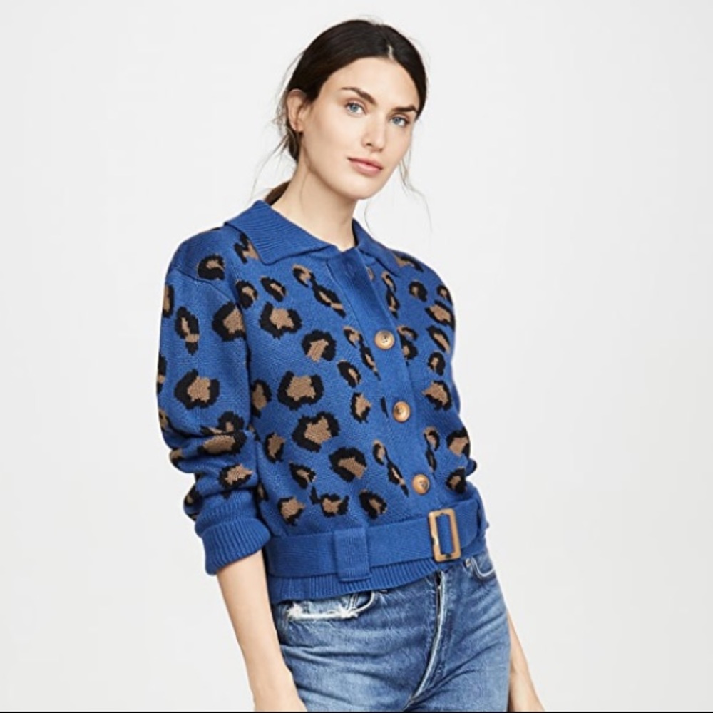Moon River Belted Button Up Cheetah Cardigan